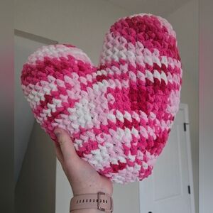 Handmade Valentines Heart Plush Pillow - Large